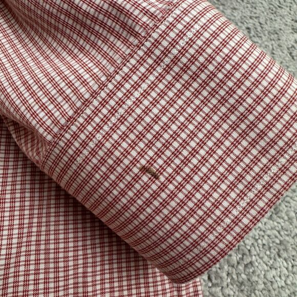 Brooks Brothers Milano Slim Fit Non Iron Dress Shirt Mens 16 34 Red Check Cotton - Picture 7 of 14